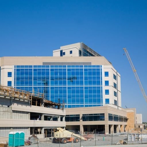 A construction site of a new building.